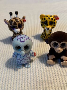 Ty beanie mini Boos SPECKLES Leopard OSCAR Owl SAFARI Giraffe Coconut Monkey lot